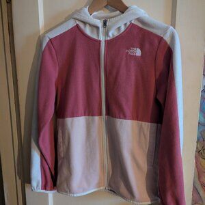 Authentic North Face Evening Sand Pink Youth Fleece Zip Up Hoodie